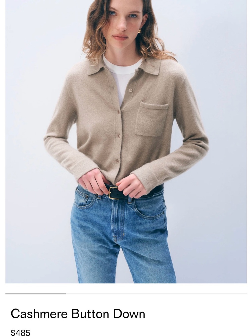 Cashmere Button-Down Cardigan in brown/olive tone NWOT